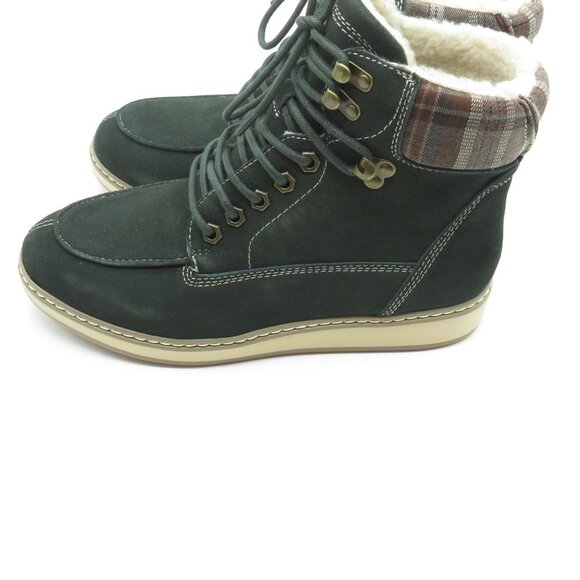 White Mountain Women's Lace-Up Army Green Plaid Ankle Boots Size 7 NEW - Picture 6 of 6